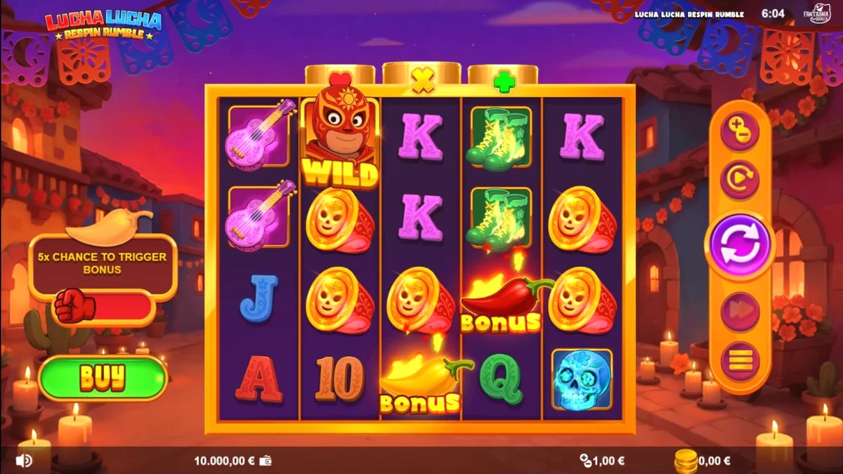 Lucha Lucha Respin Rumble slot dengan tema pegulat Meksiko yang penuh warna
