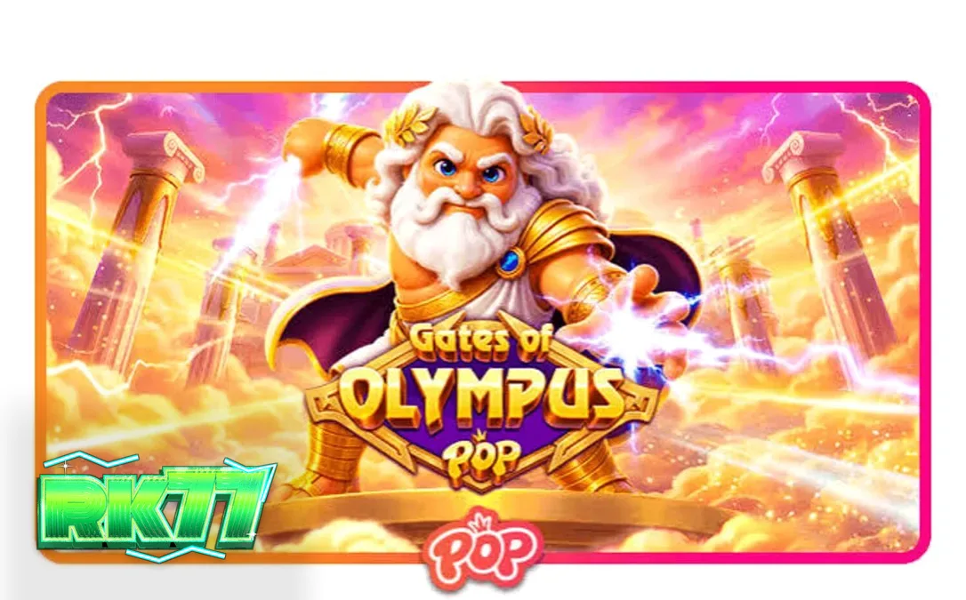 Tampilan visual slot Gates of Olympus POP dengan tema mitologi Yunani.